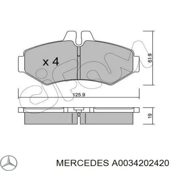 Comprar A0034202420 Mercedes Pastillas de freno traseras