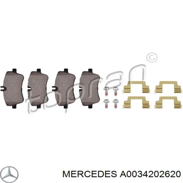 A0034202620 Mercedes pastillas de freno delanteras