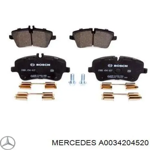 A0034204520 Mercedes pastillas de freno delanteras