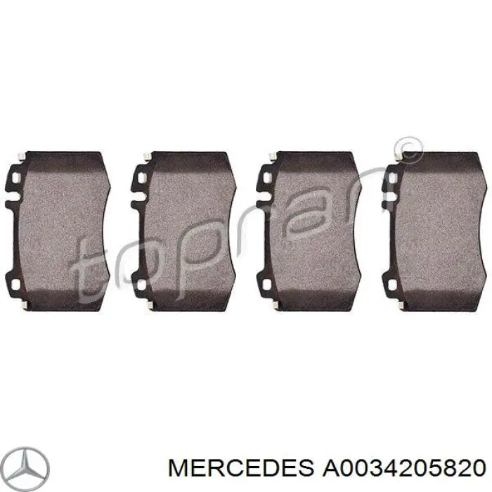 Comprar A0034205820 Mercedes Pastillas delanteras de freno