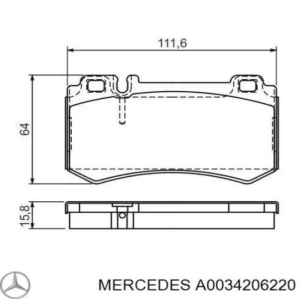 Comprar A0034206220 Mercedes Pastillas de freno traseras
