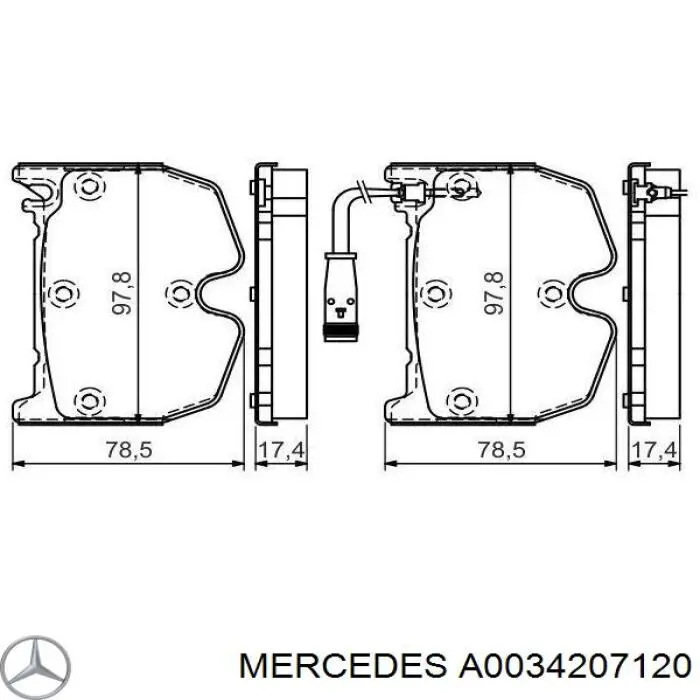 Pastillas freno delanteras Mercedes A0034207120 precio, desde 62,01 EUR