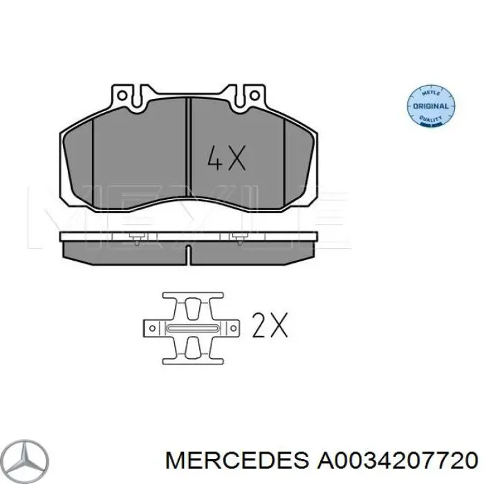 A0034207720 Mercedes pastillas de freno traseras