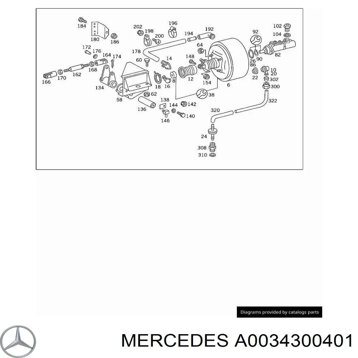 0034300401 Mercedes cilindro principal de freno