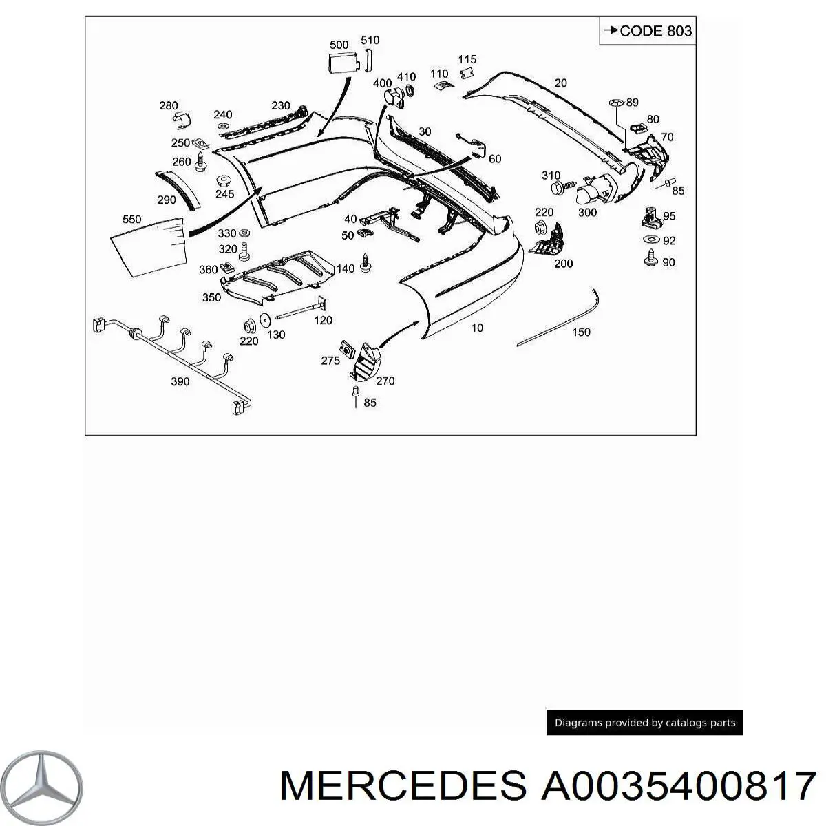 A0019053100 Mercedes sensor de control de ángulo muerto trasero
