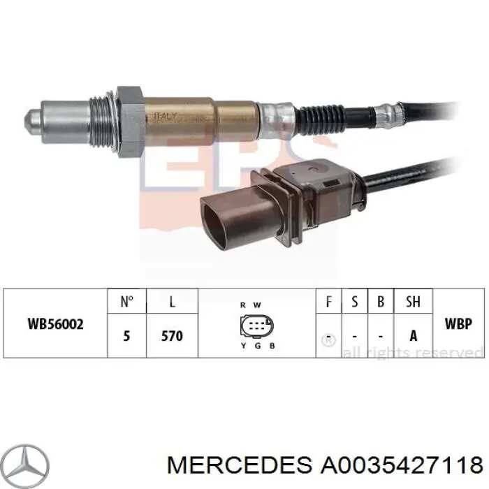 A0035427118 Mercedes sonda lambda sensor de oxigeno para catalizador