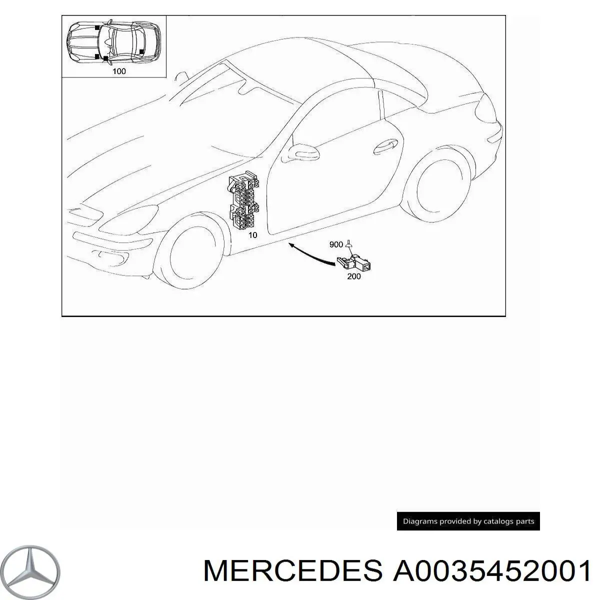 A0035452001 Mercedes Caja de fusibles trasera interior