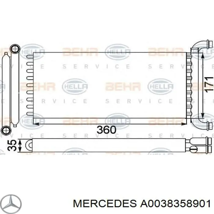 Radiador de calefacción Mercedes A0038358901 precio, desde 40,16 EUR