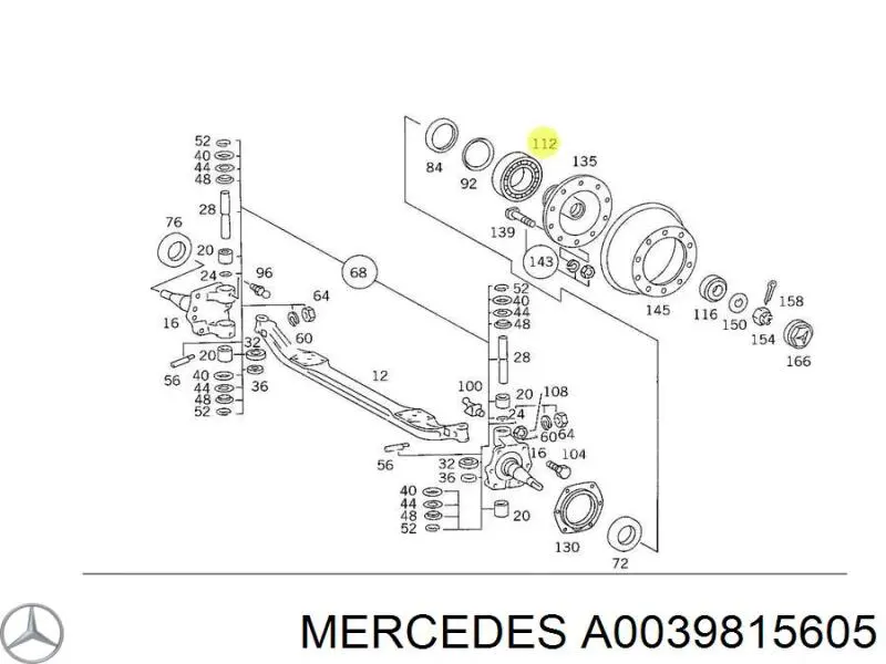 Cojinete interno del cubo de rueda delantera Mercedes A0039815605 precio, desde 48,45 EUR