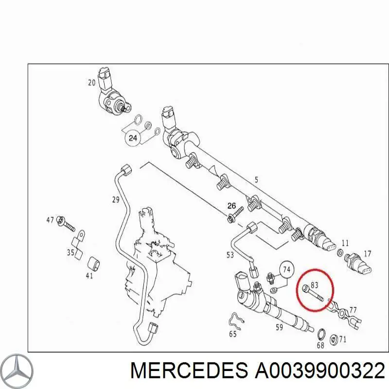 Comprar A0039900322 Mercedes Tornillo de fijación del inyector