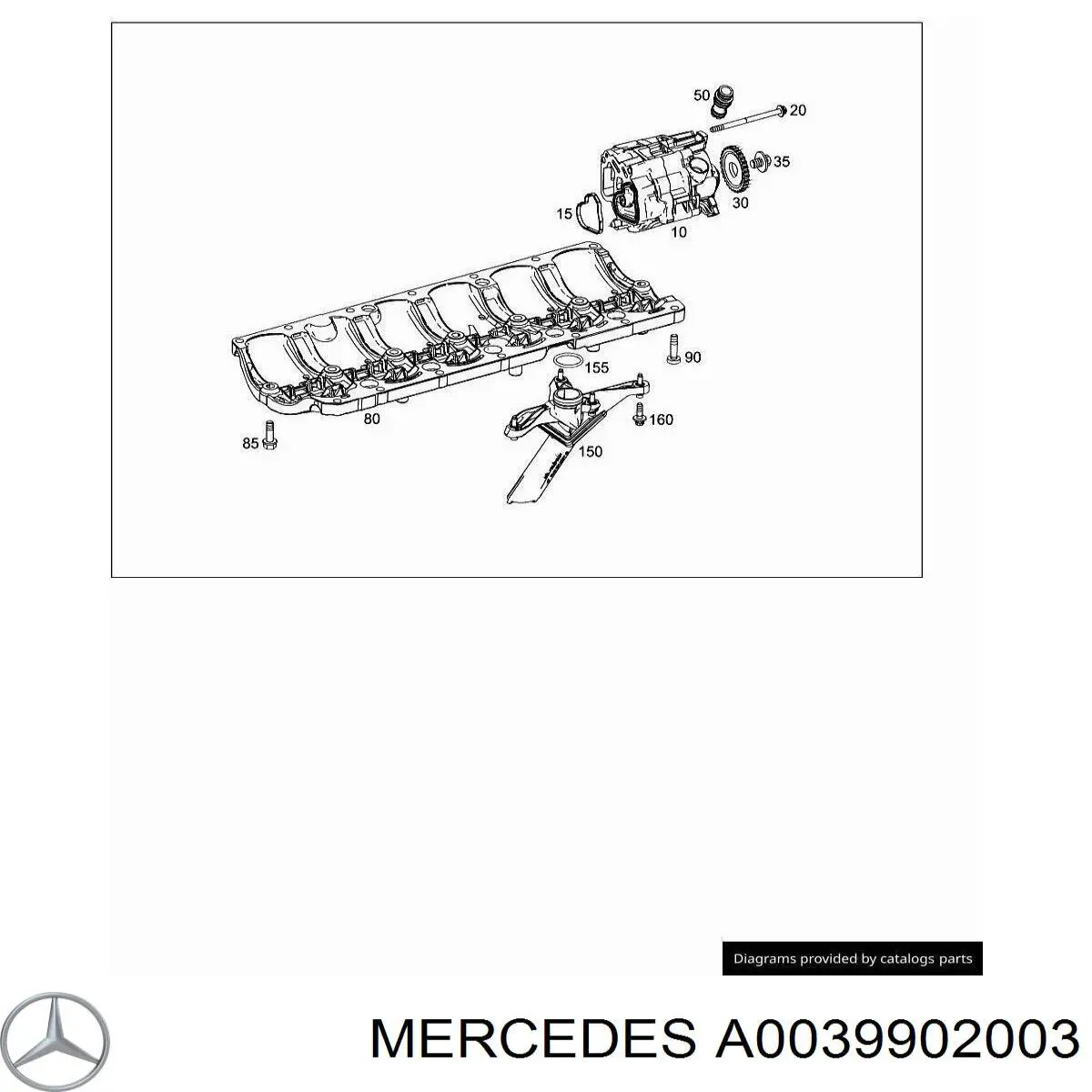 Perno del engranaje de la bomba de aceite para Mercedes A (W177)