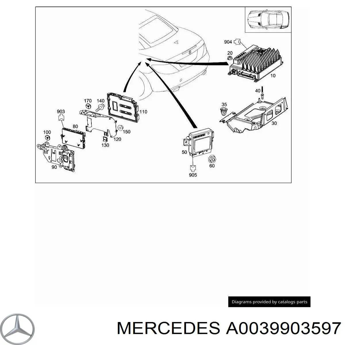 Clip de fijación del guardabarros delantero Mercedes A0039903597 precio, desde 0,98 EUR