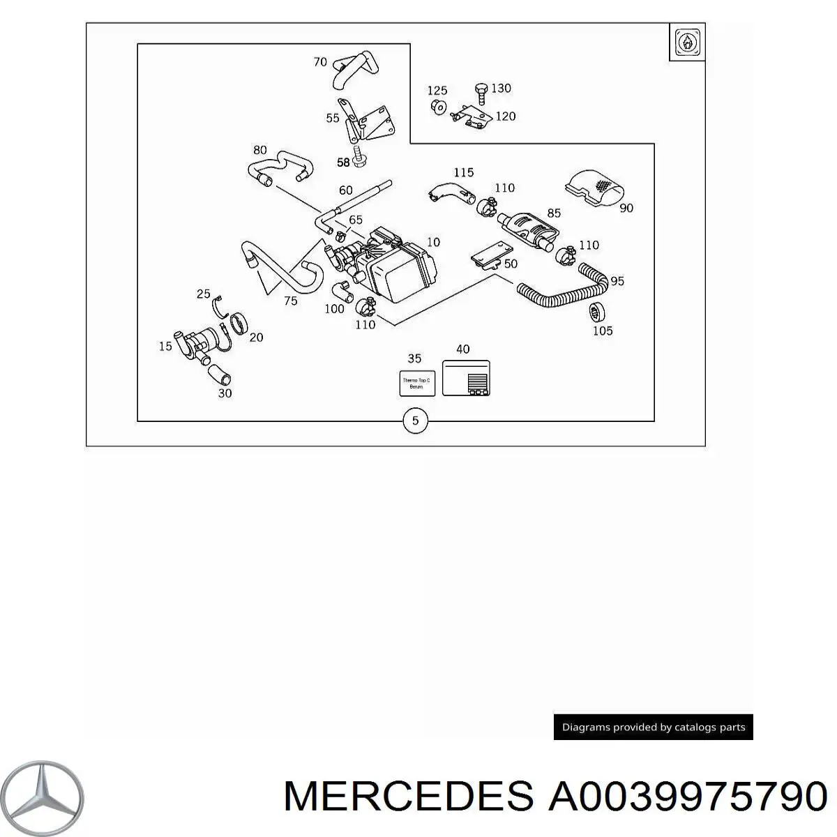 Abrazadera delantera del silenciador Mercedes A0039975790 precio, desde 3,39 EUR