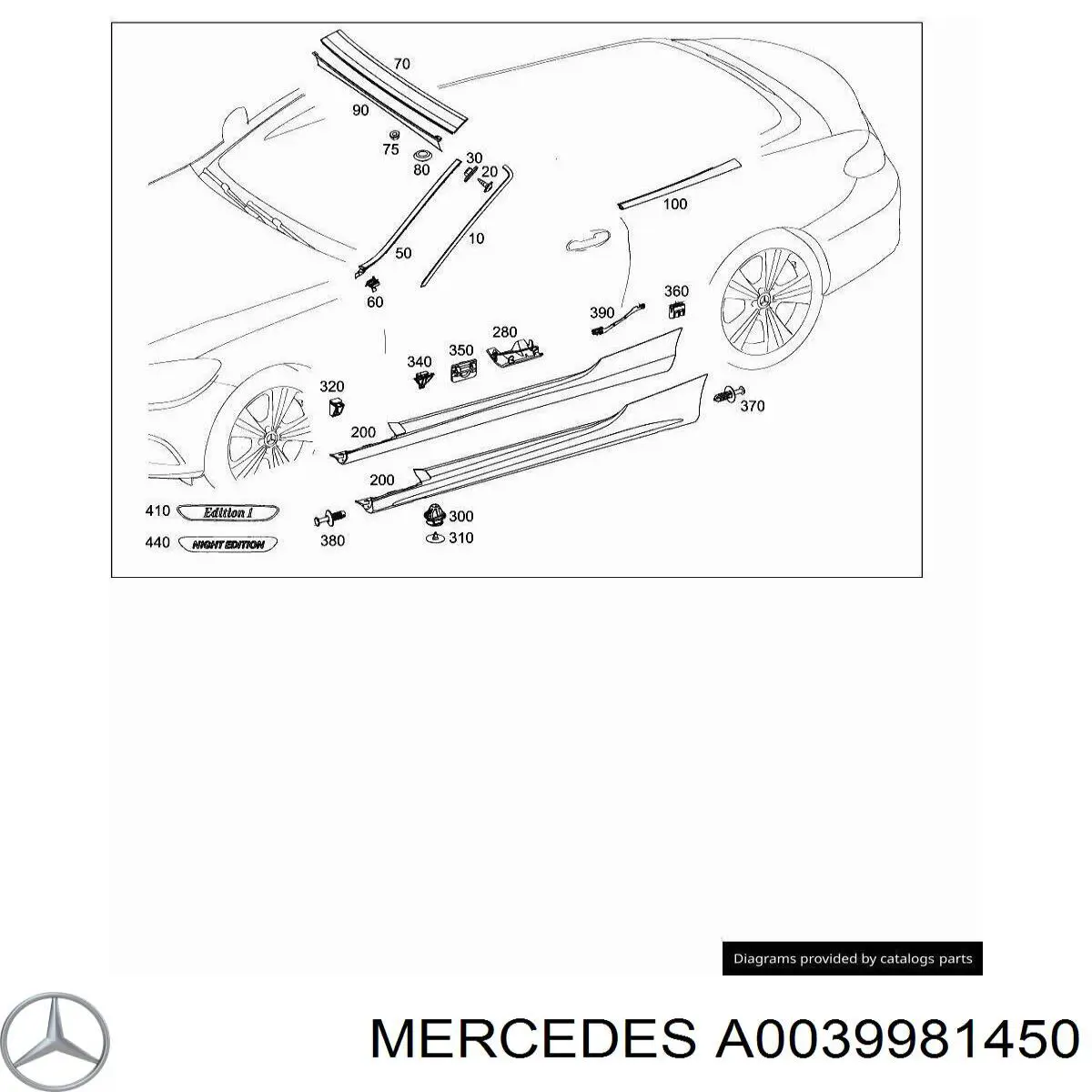 Tapa de motor Mercedes A0039975586 precio, desde 2,15 EUR