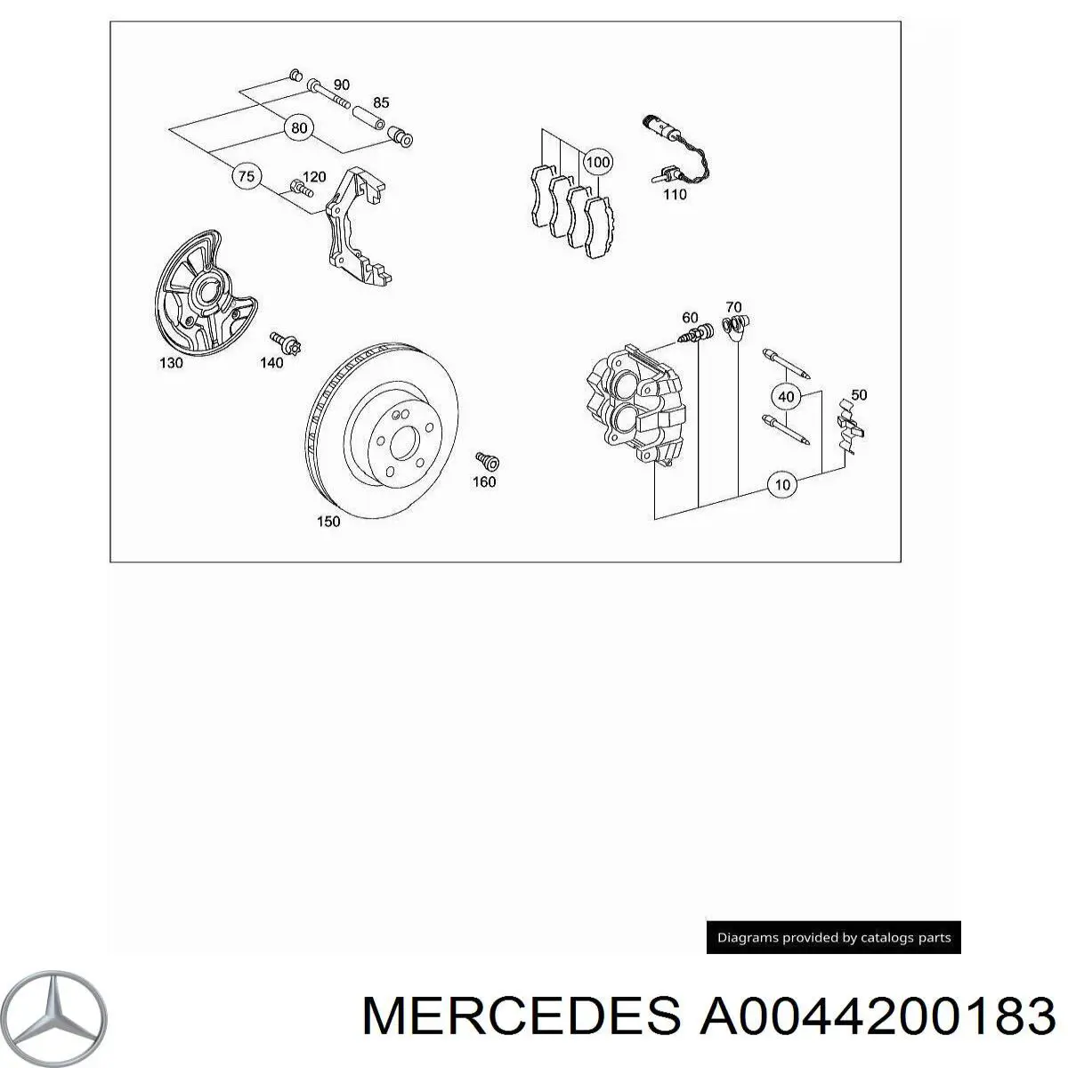 A0044200183 Mercedes pinza de freno delantera izquierda