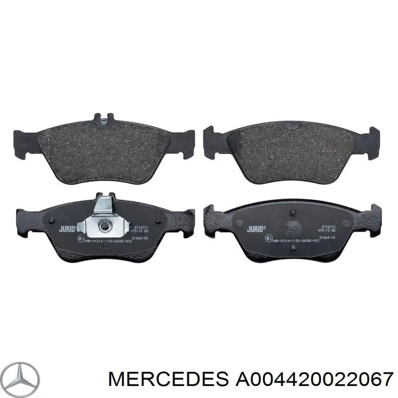 A004420022067 Mercedes pastillas de freno delanteras