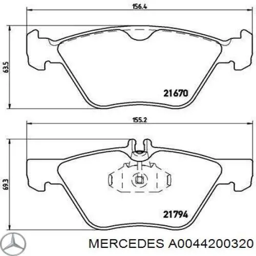 Pastillas freno delanteras Mercedes A0044200320 precio, desde 29,93 EUR