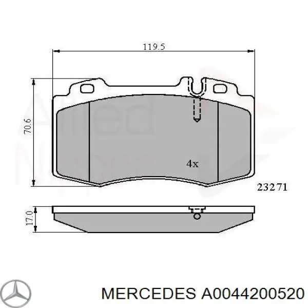 A0044200520 Mercedes pastillas de freno delanteras