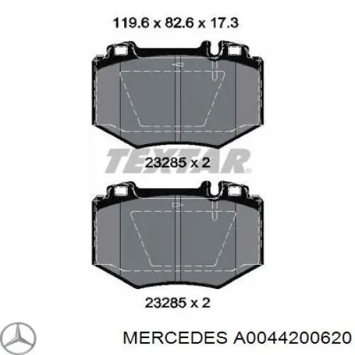 A0044200620 Mercedes pastillas de freno delanteras