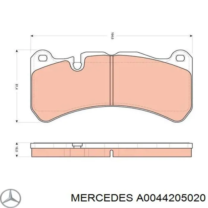 A0044205020 Mercedes Pastillas delanteras
