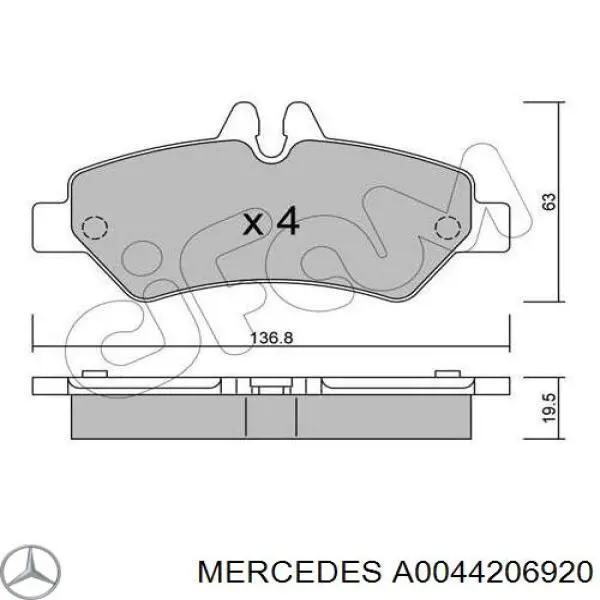 Pastillas traseras de freno Mercedes A0044206920 precio, desde 27,30 EUR