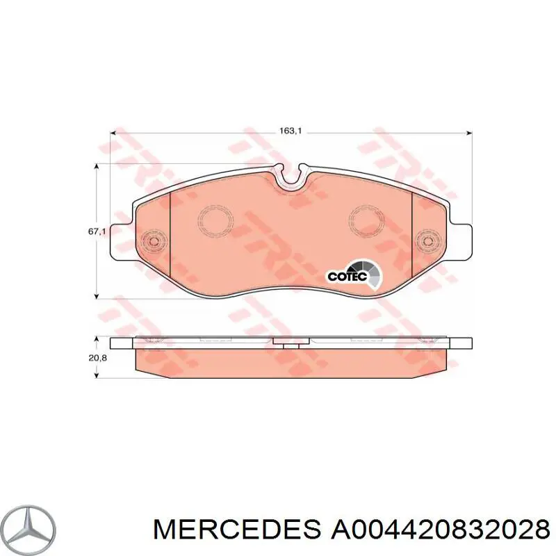 Pastillas freno delanteras Mercedes A004420832028 precio, desde 26,41 EUR
