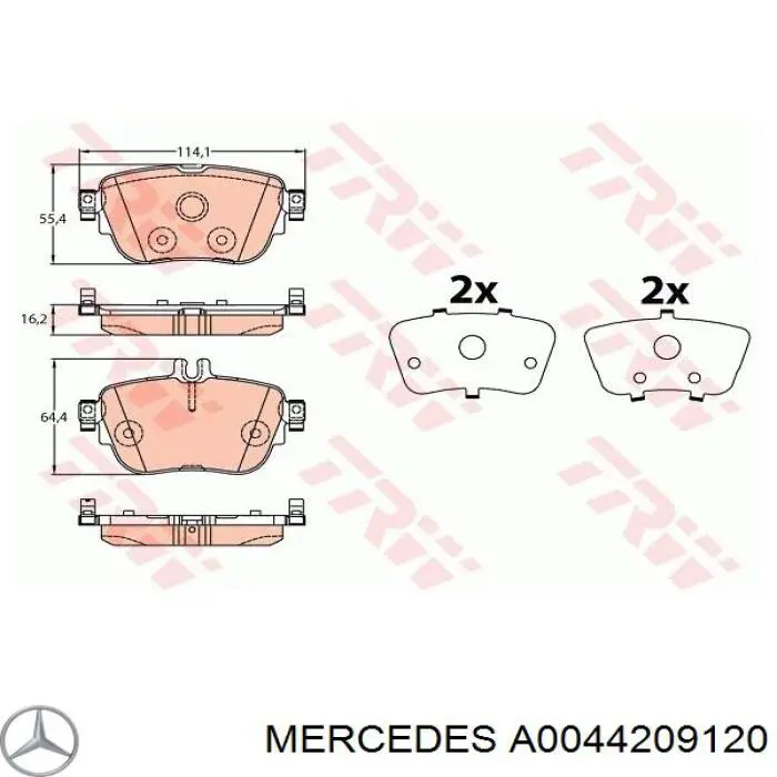 A0044209120 Mercedes Pastillas freno traseras