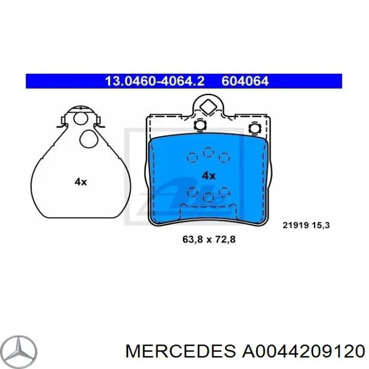 Comprar A0044209120 Mercedes Pastillas de freno traseras