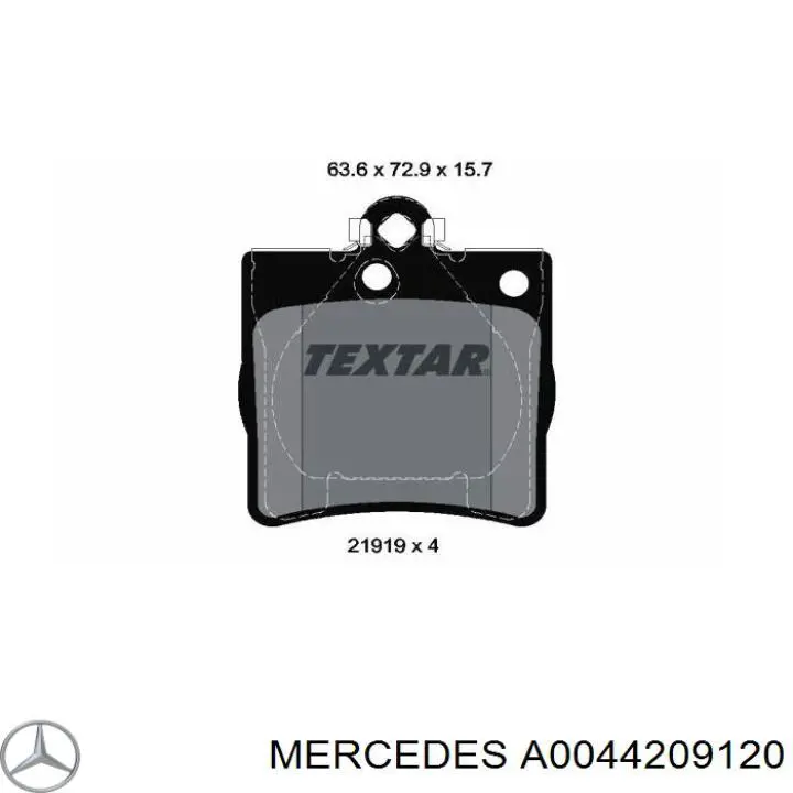 Pastillas de freno traseras A0044209120 Mercedes