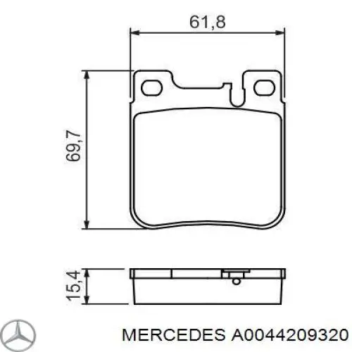 Pastillas de freno traseras A0044209320 Mercedes
