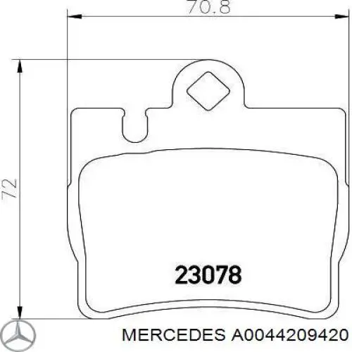 A0044209420 Mercedes pastillas de freno traseras