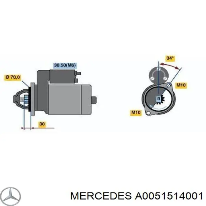 A0051514001 Mercedes motor de arranque