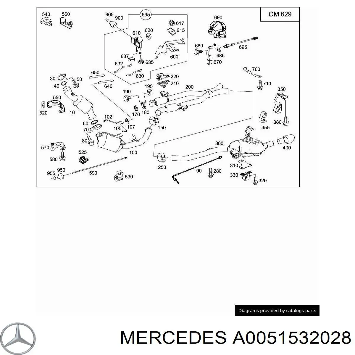 A0051532028 Mercedes sensor de temperatura, gas de escape, antes de catalizador