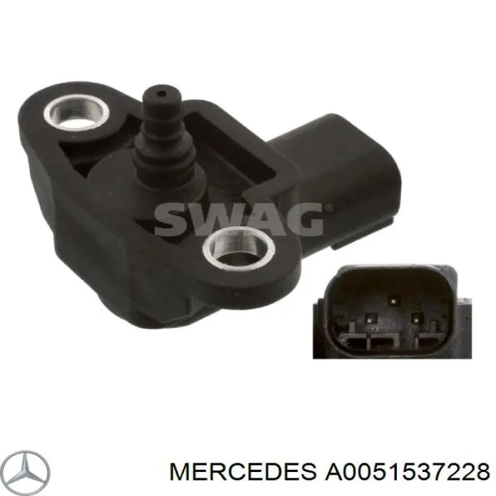 A0051537228 Mercedes sensor de presion de carga (inyeccion de aire turbina)