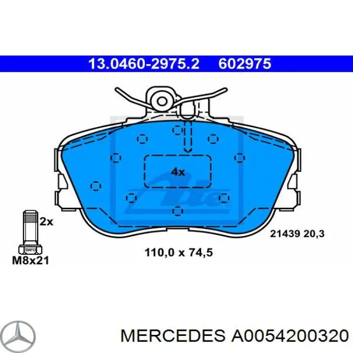 Comprar A0054200320 Mercedes Pastillas delanteras de freno