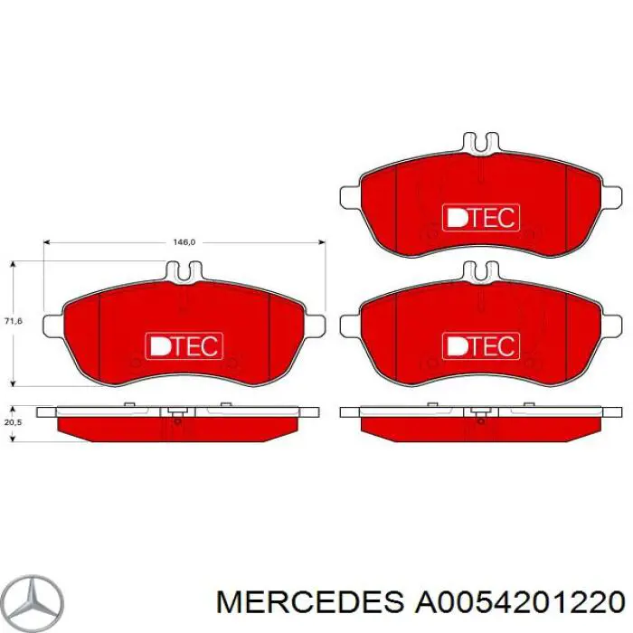 Pastillas freno delanteras Mercedes A0054201220 precio, desde 32,50 EUR