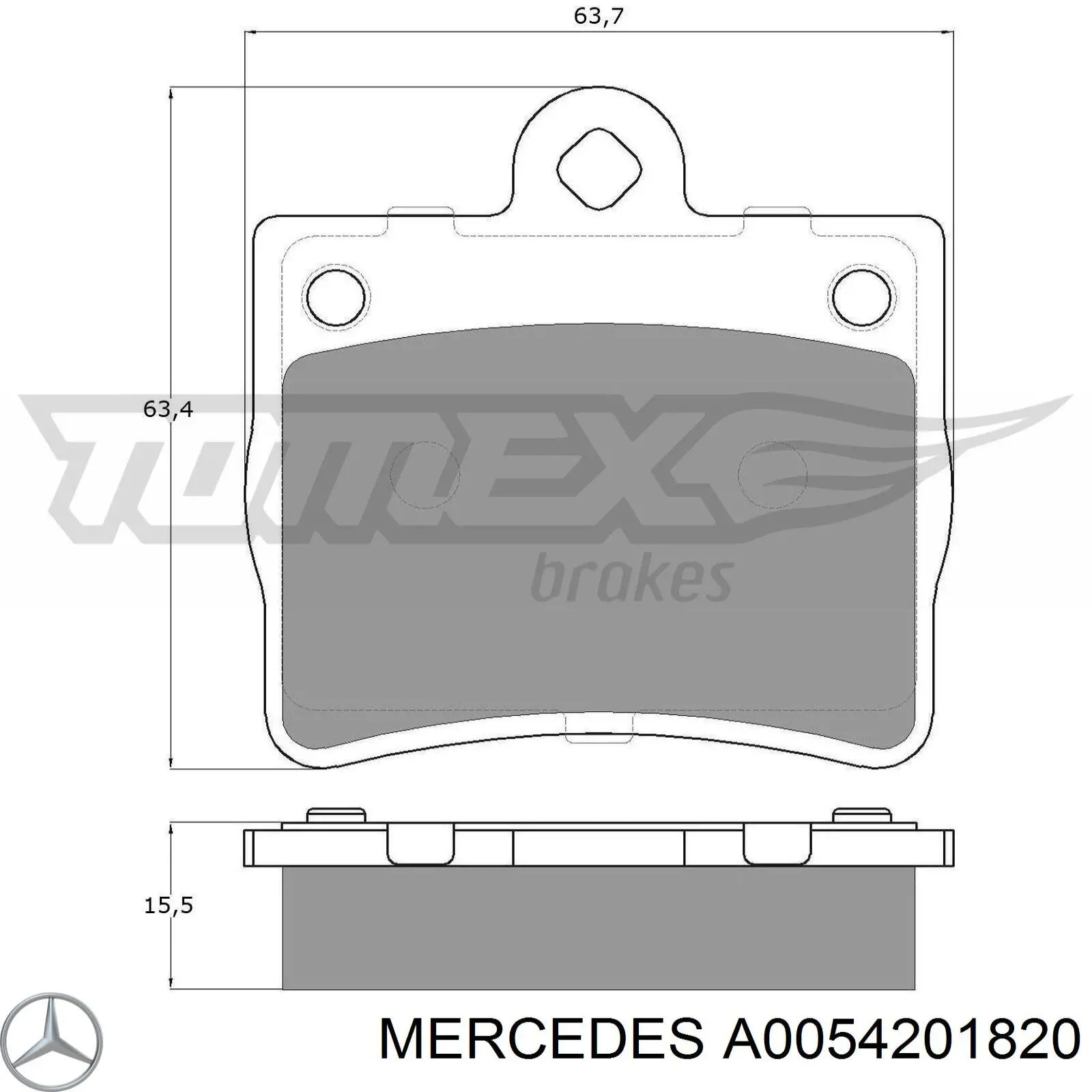 Pastillas traseras de freno Mercedes A0054201820 precio, desde 16,70 EUR