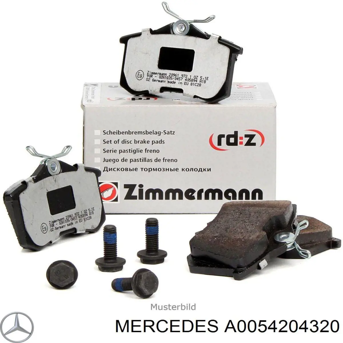 Pastillas de freno traseras A0054204320 Mercedes