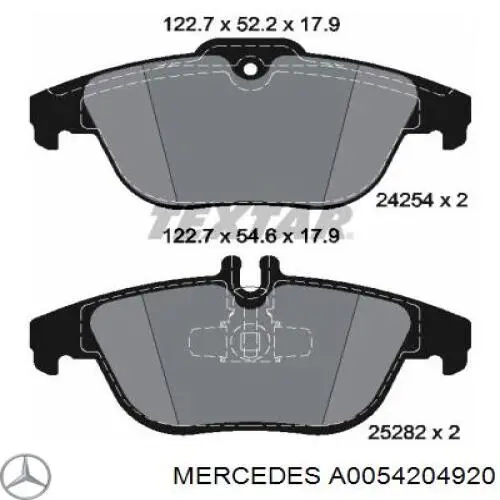 Comprar A0054204920 Mercedes Pastillas de freno traseras