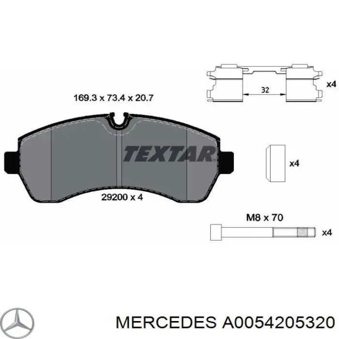 Pastillas freno delanteras Mercedes A0054205320 precio, desde 36,02 EUR