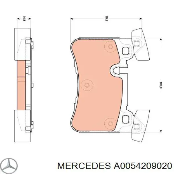 A0054209020 Mercedes pastillas de freno traseras