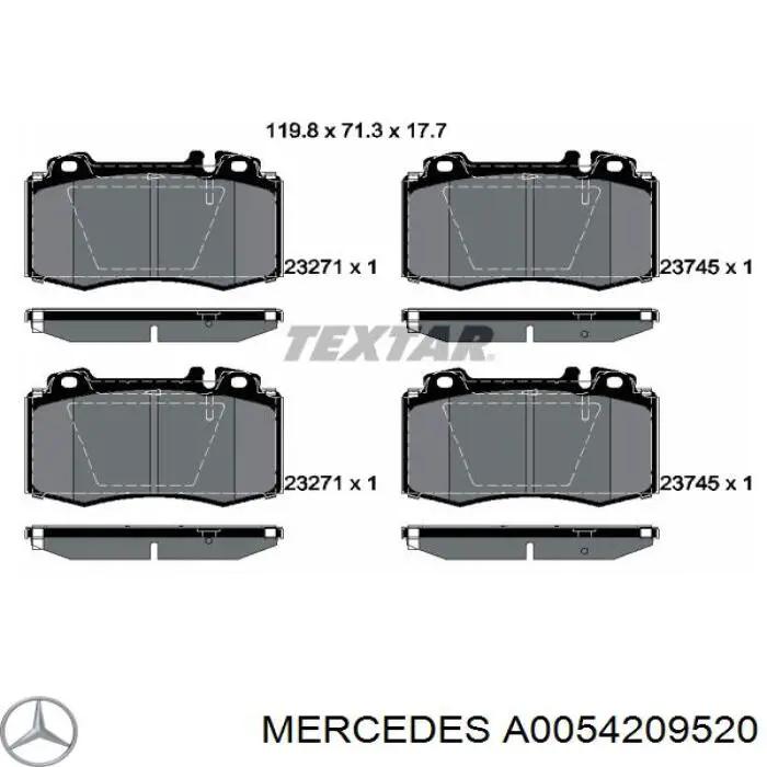Pastillas freno delanteras Mercedes A0054209520 precio, desde 36,82 EUR
