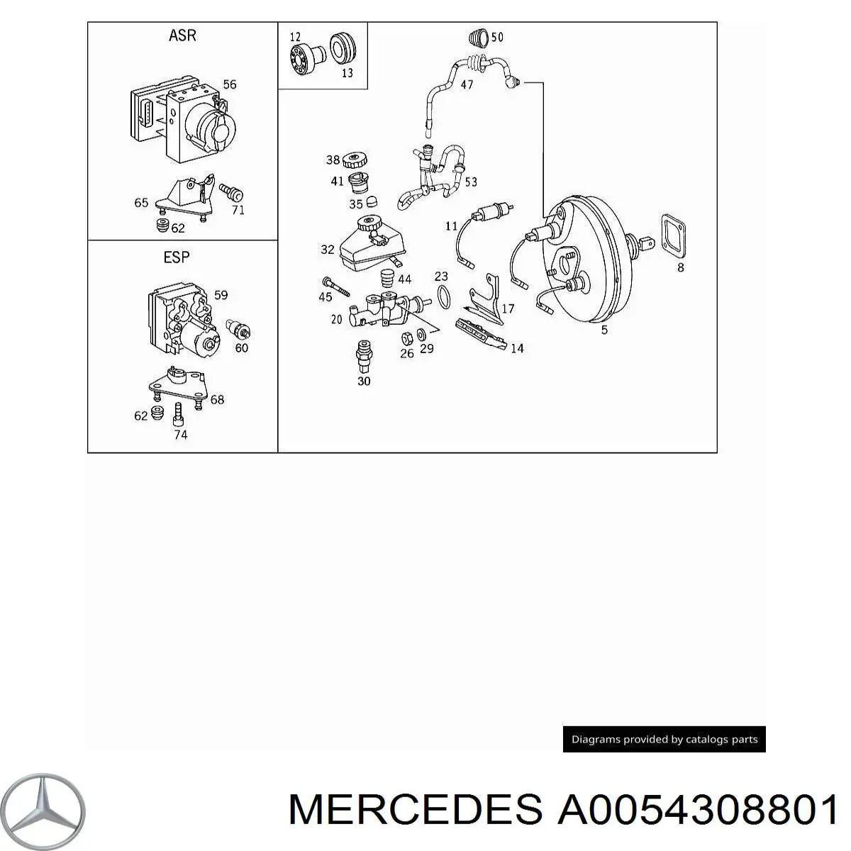 005430880164 Mercedes cilindro principal de freno