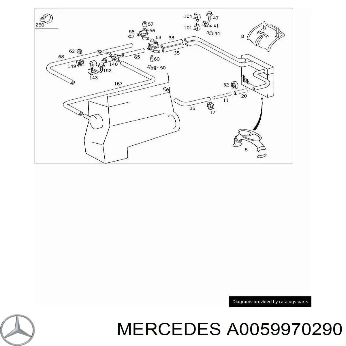 Comprar A0059970290 Mercedes Abrazadera metálica universal