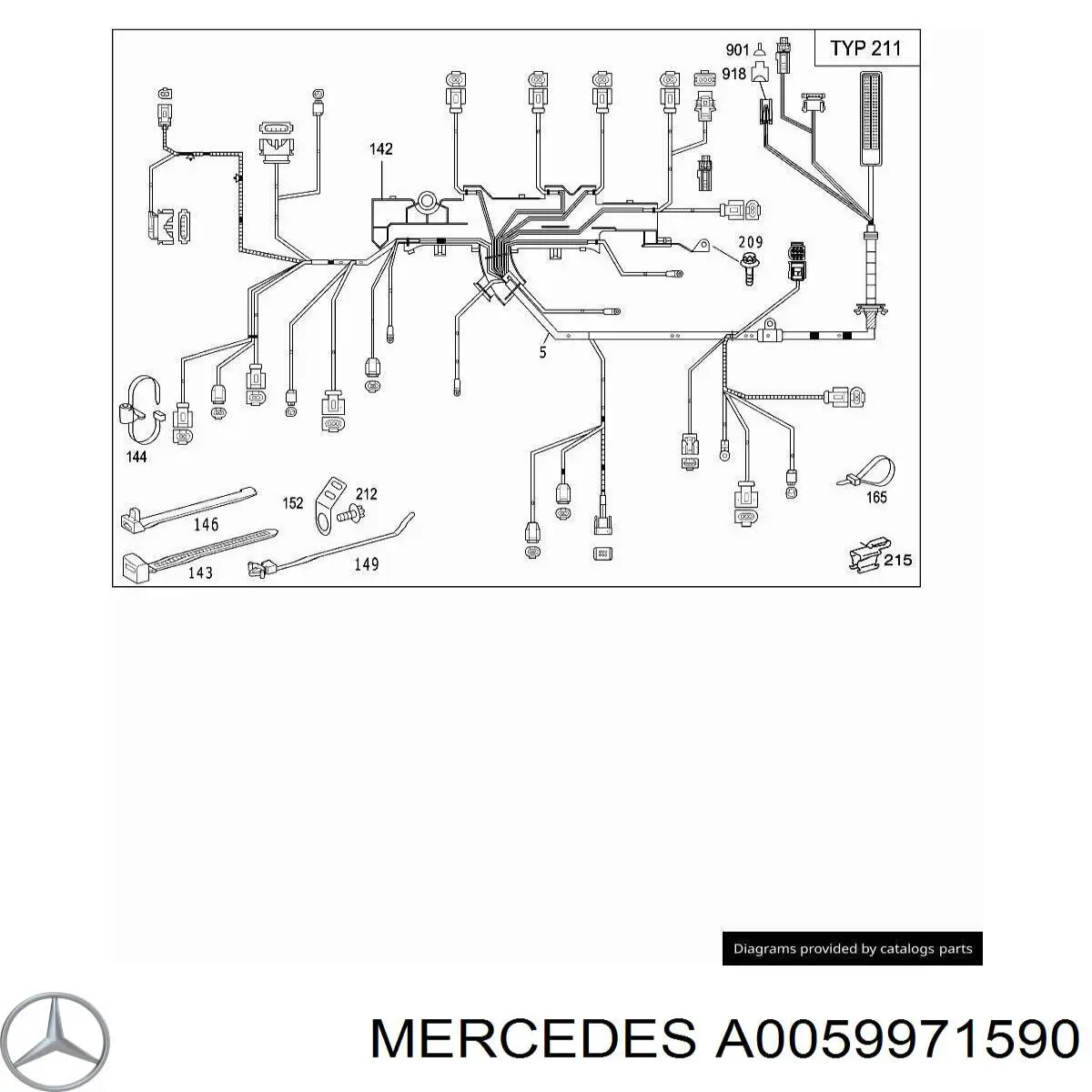 Comprar A0059971590 Mercedes Abrazadera plástica universal