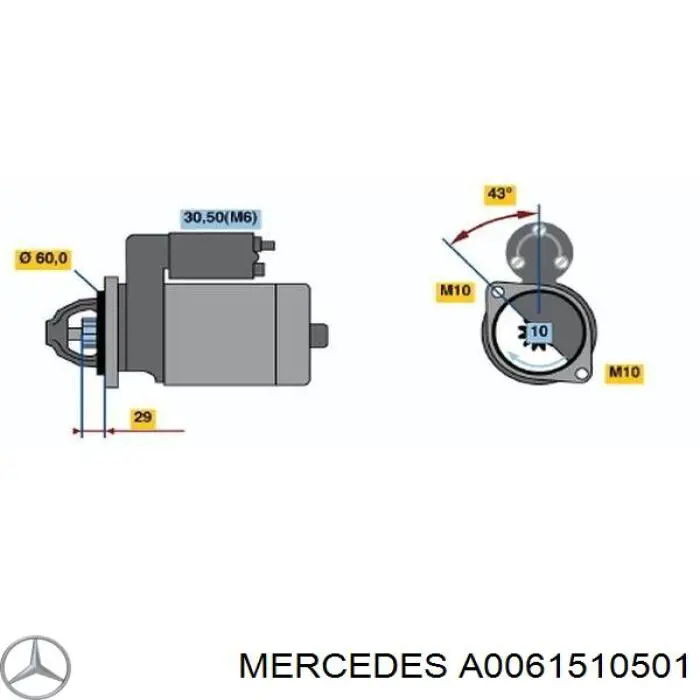 A0061510501 Mercedes motor de arranque