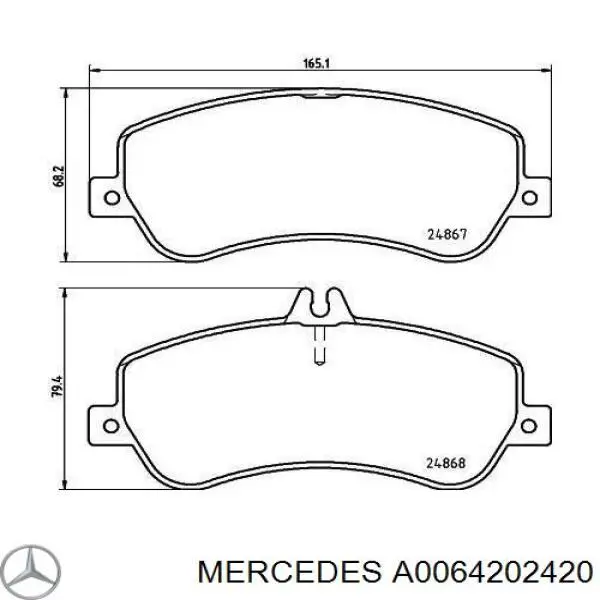 A0064202420 Mercedes pastillas de freno delanteras