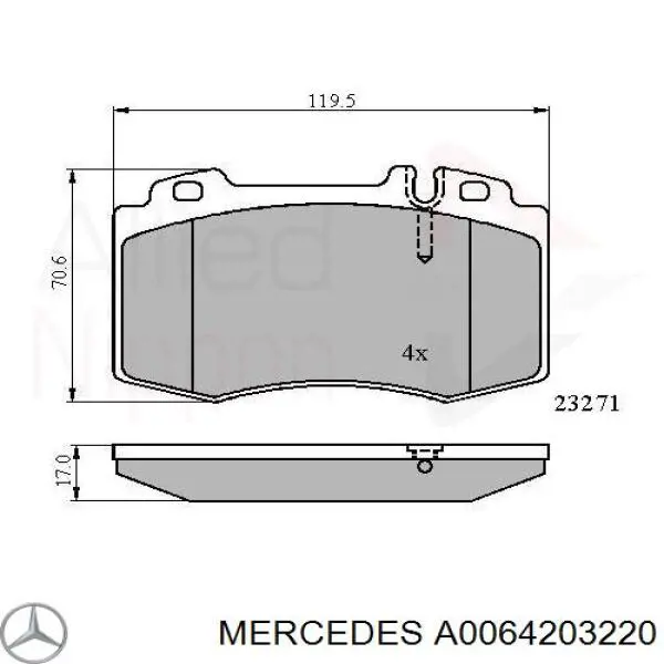Comprar A0064203220 Mercedes Pastillas delanteras de freno