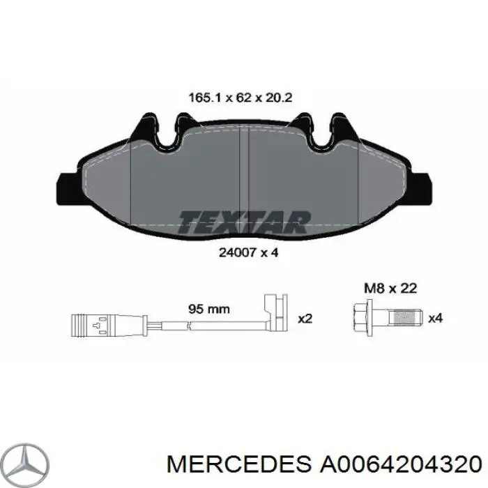 Pastillas de freno delanteras MERCEDES A0064204320