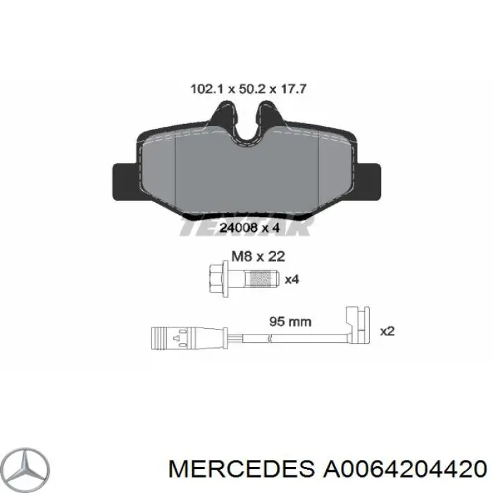 Comprar A0064204420 Mercedes Pastillas de freno traseras